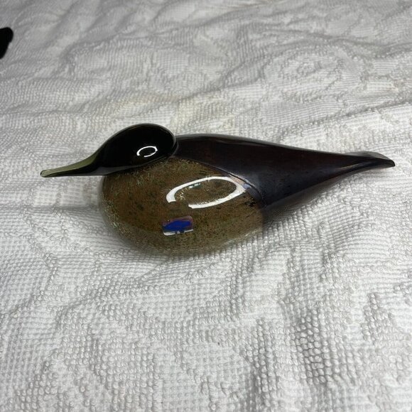 Art Glass Eider Sea Duck / Bird Sculpture by Oiva Toikka / Nuutajarvi of Finland - Picture 2 of 7